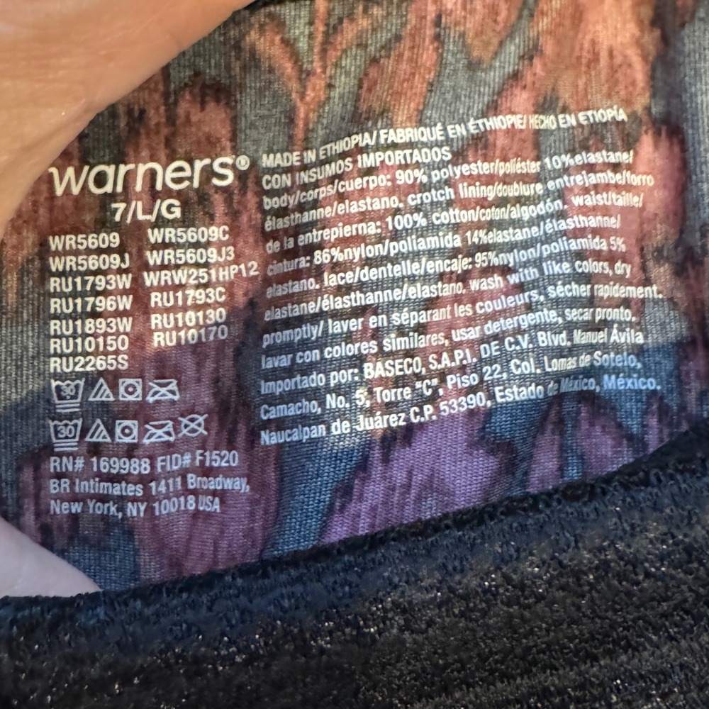 Warners Hipster Panties 3 Pack Lace Trim‎ Wide Waistband Leopard Print Large - Picture 3 of 3